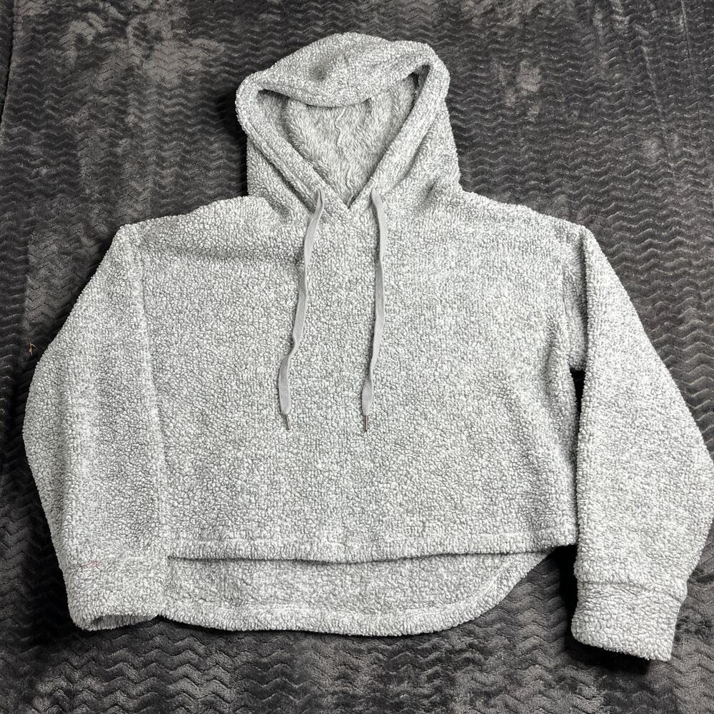 Rewash Sherpa Hoodie Pullover Kangaroo gray Women's Large